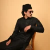 black Pathan Kameez Shalwar for men