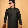 black Pathan Kameez Shalwar for men