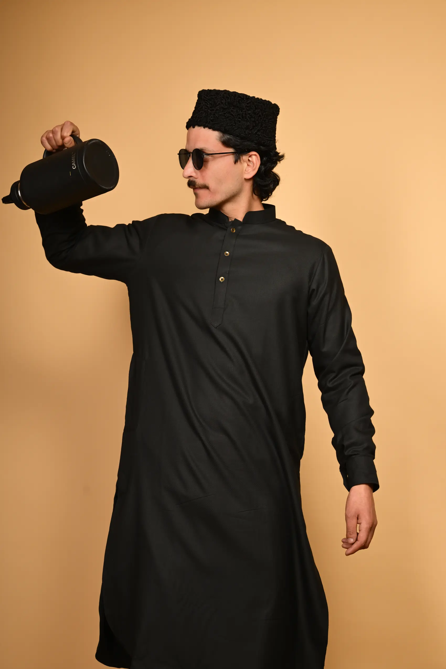 black Pathan Kameez Shalwar for boys