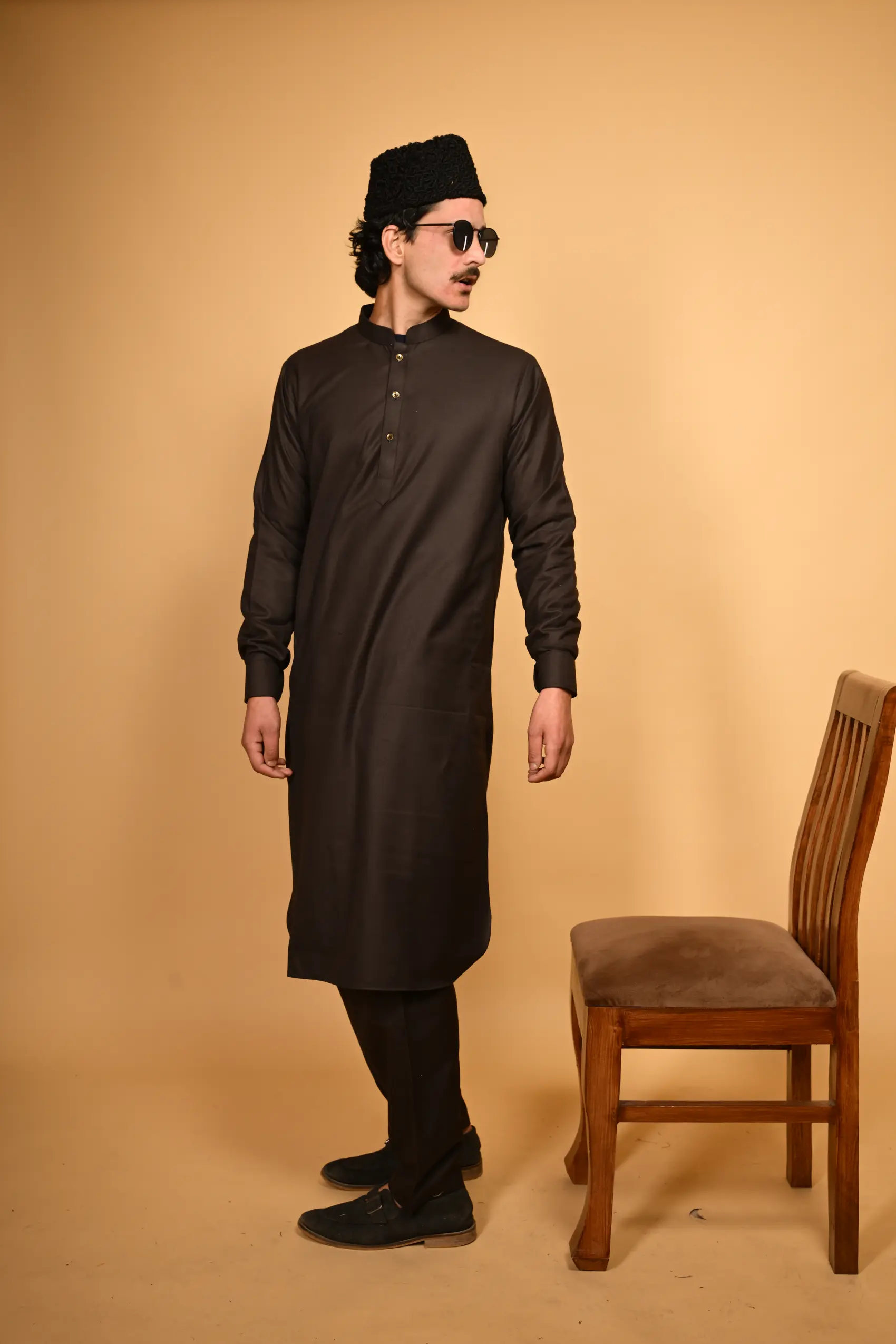 bottle green pathani Kameez Shalwar