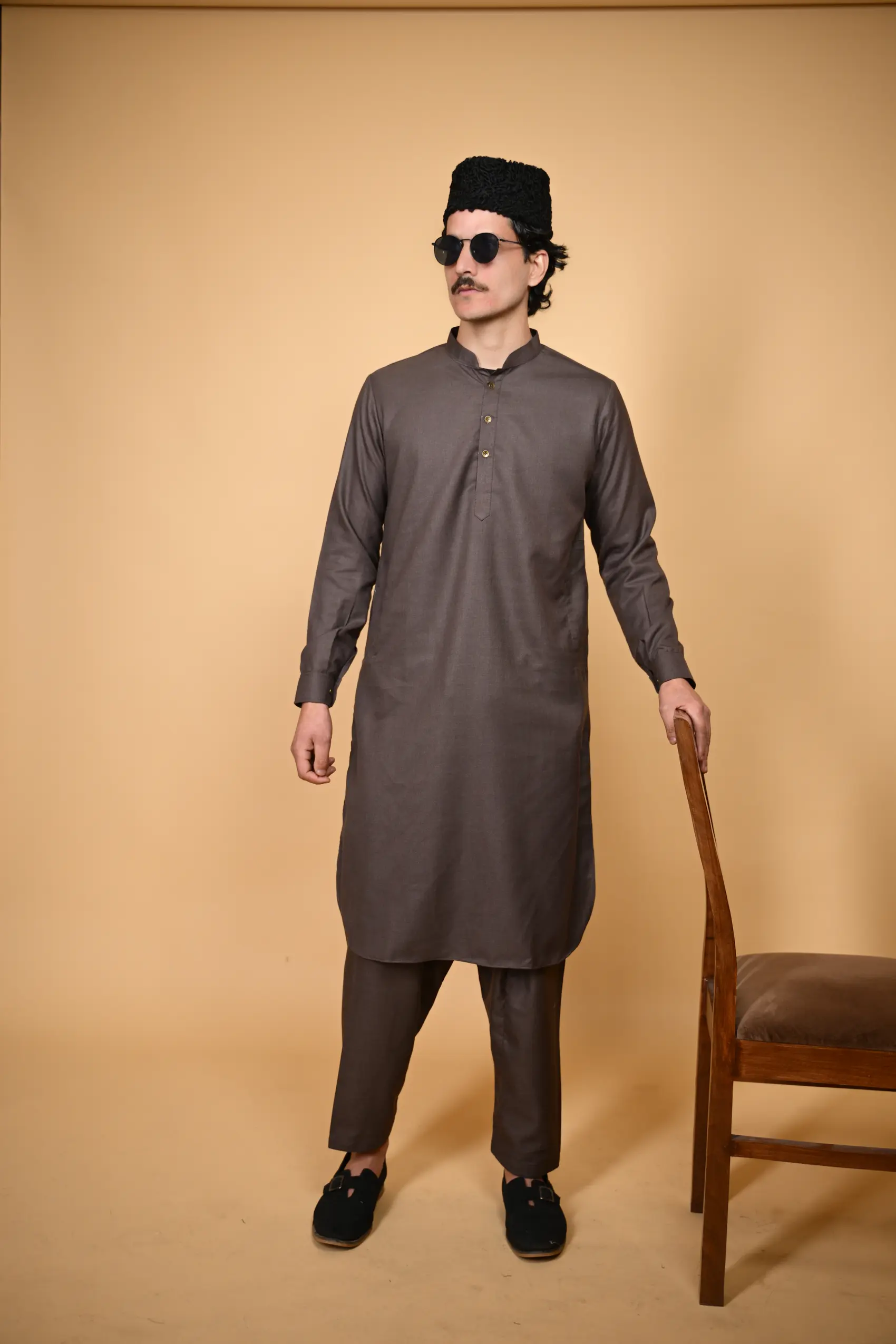 coffee winter jackan kameez shalwar man