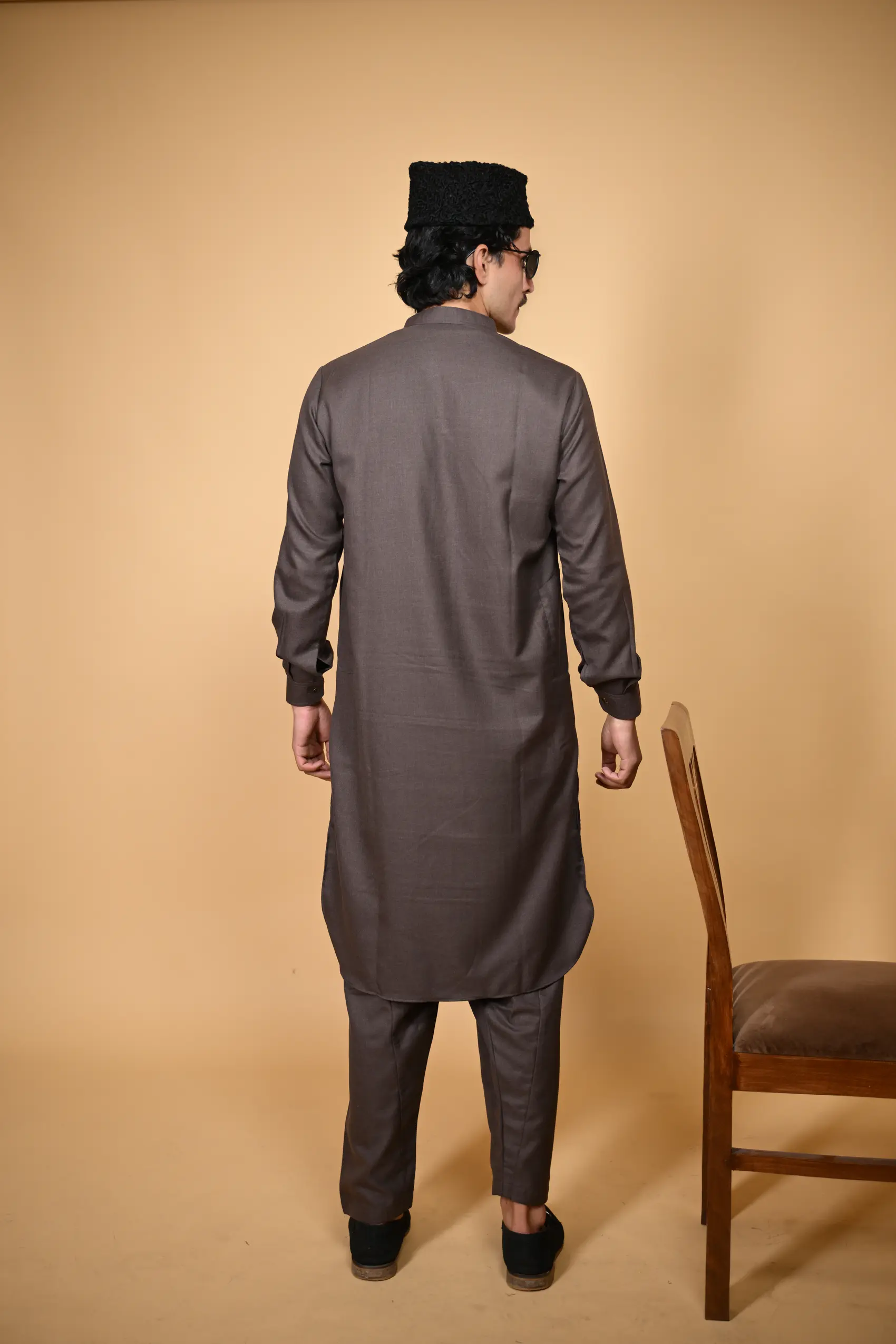 coffee winter jackan kameez shalwar man