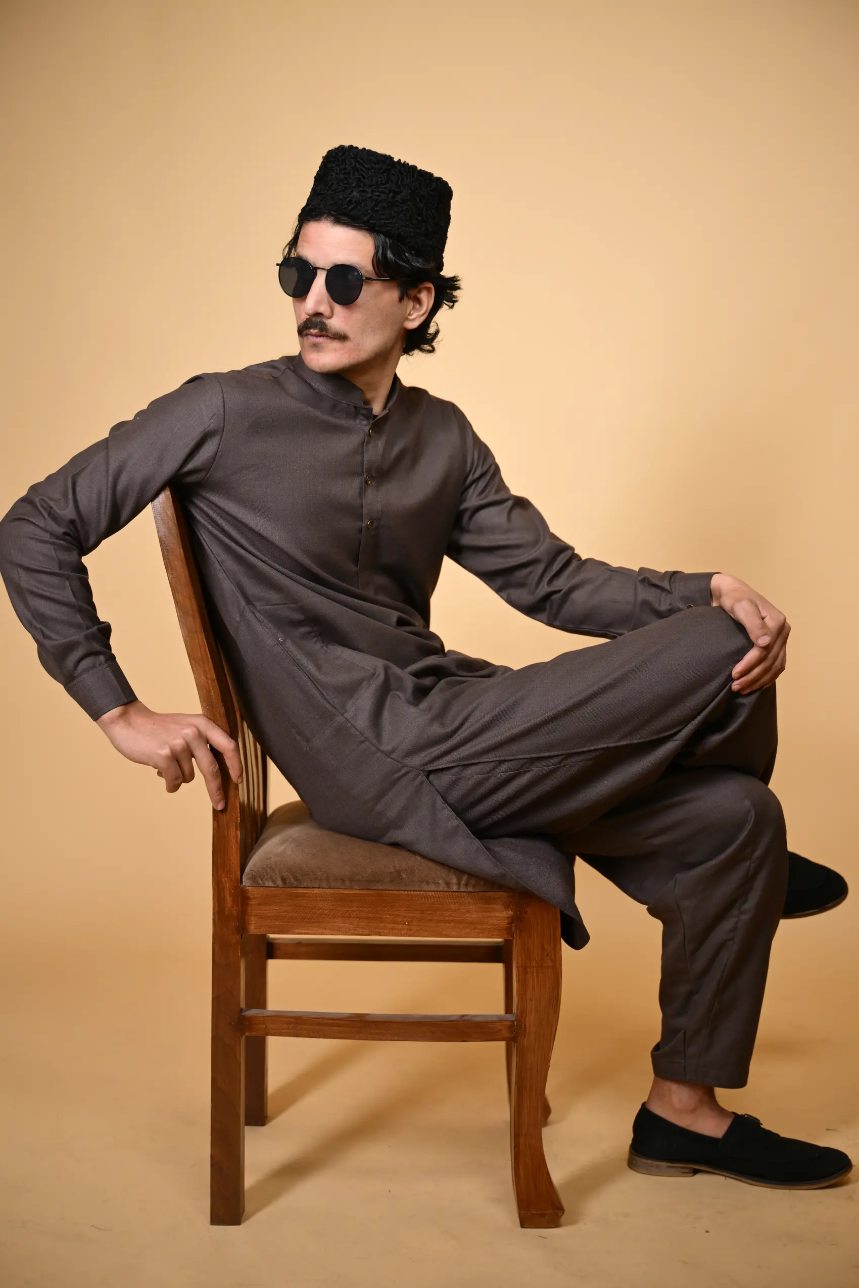 coffee winter jackan kameez shalwar man