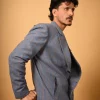 blue overcoat for male