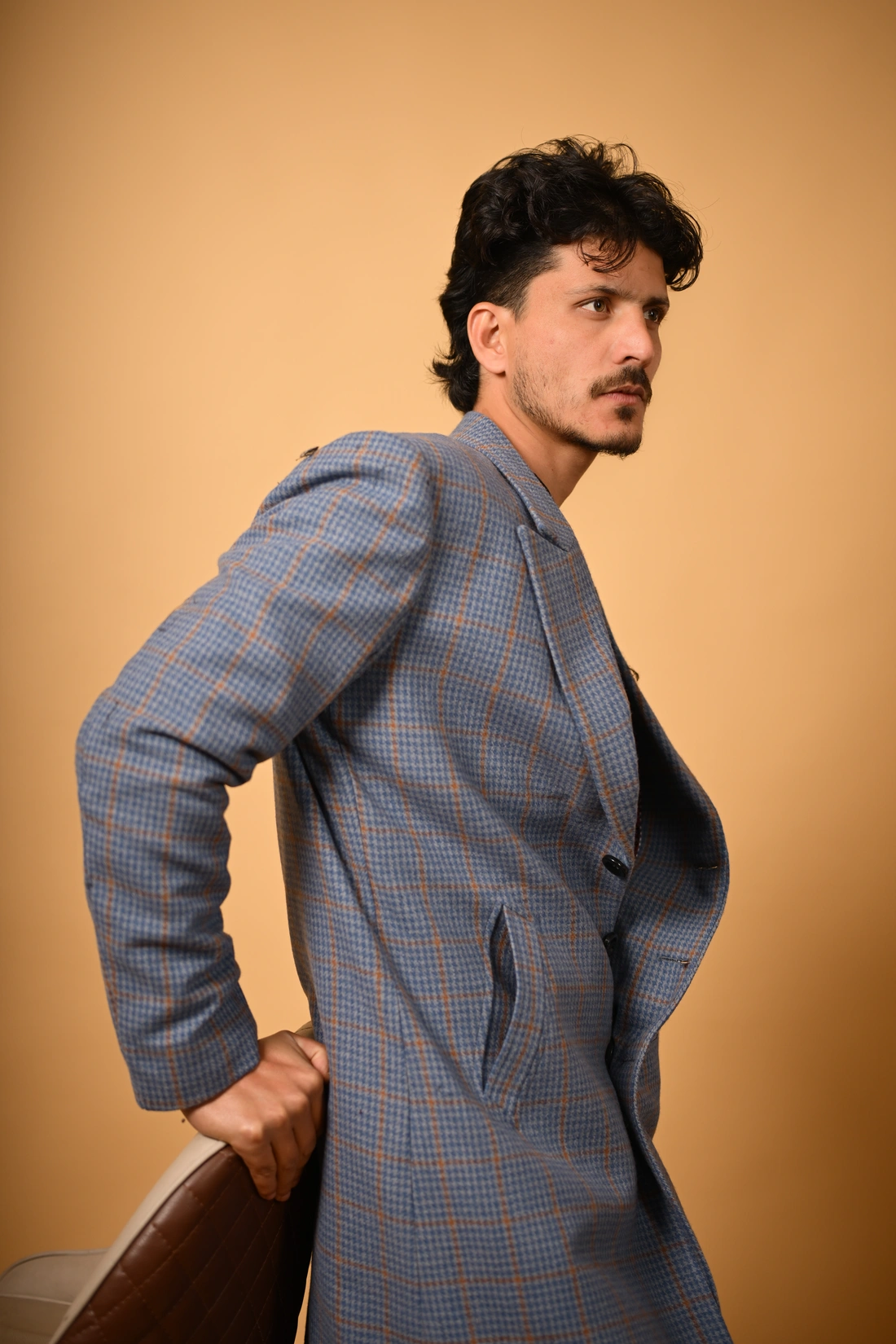 blue overcoat for male