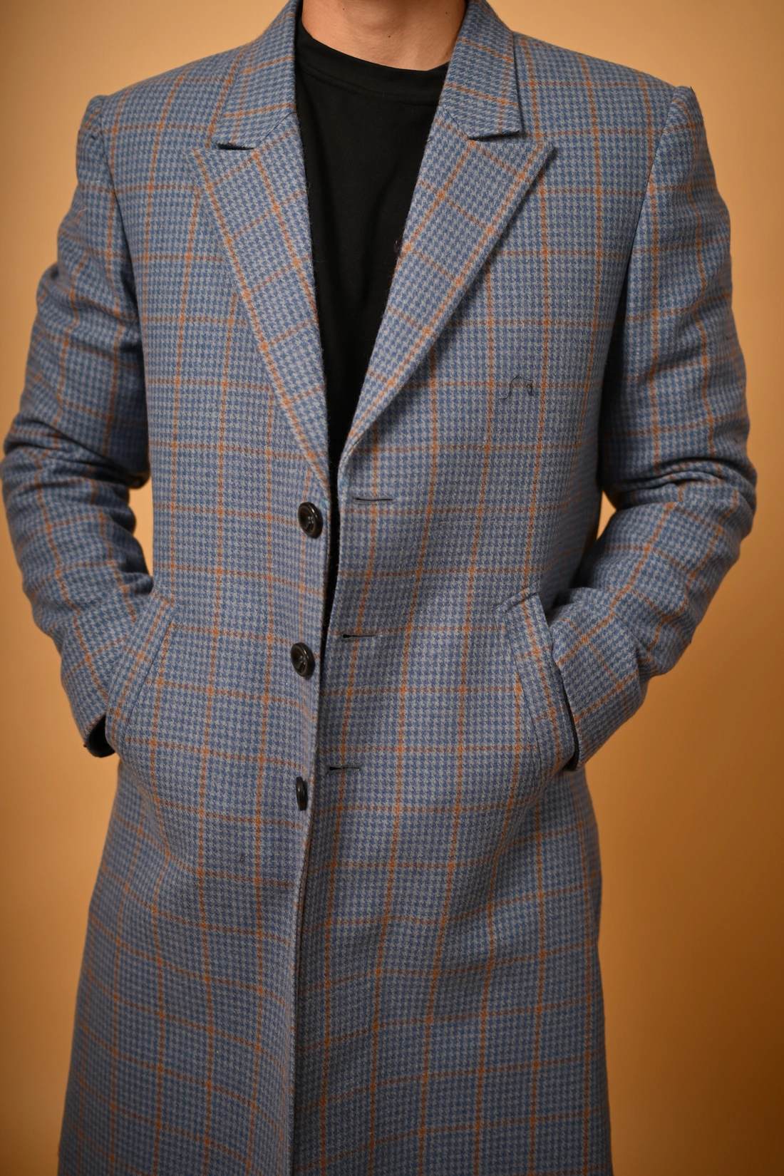 blue overcoat for male