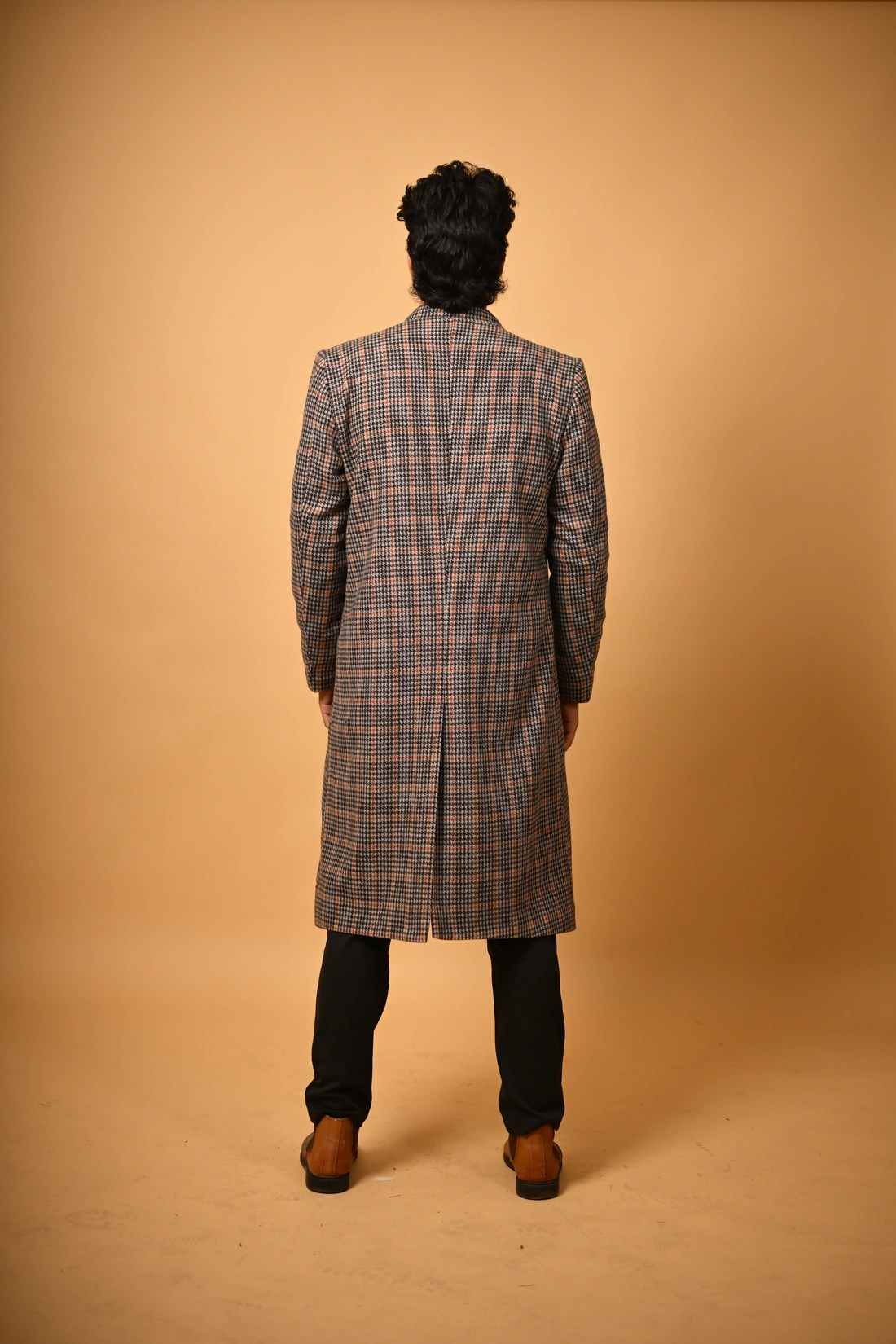 brown black overcoat for male