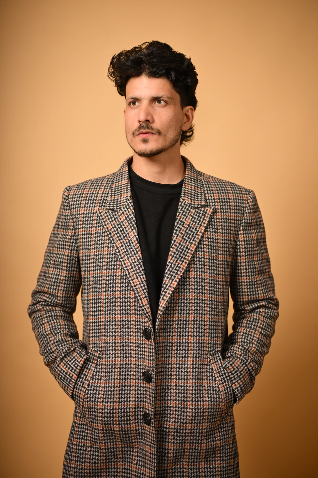brown black overcoat for men