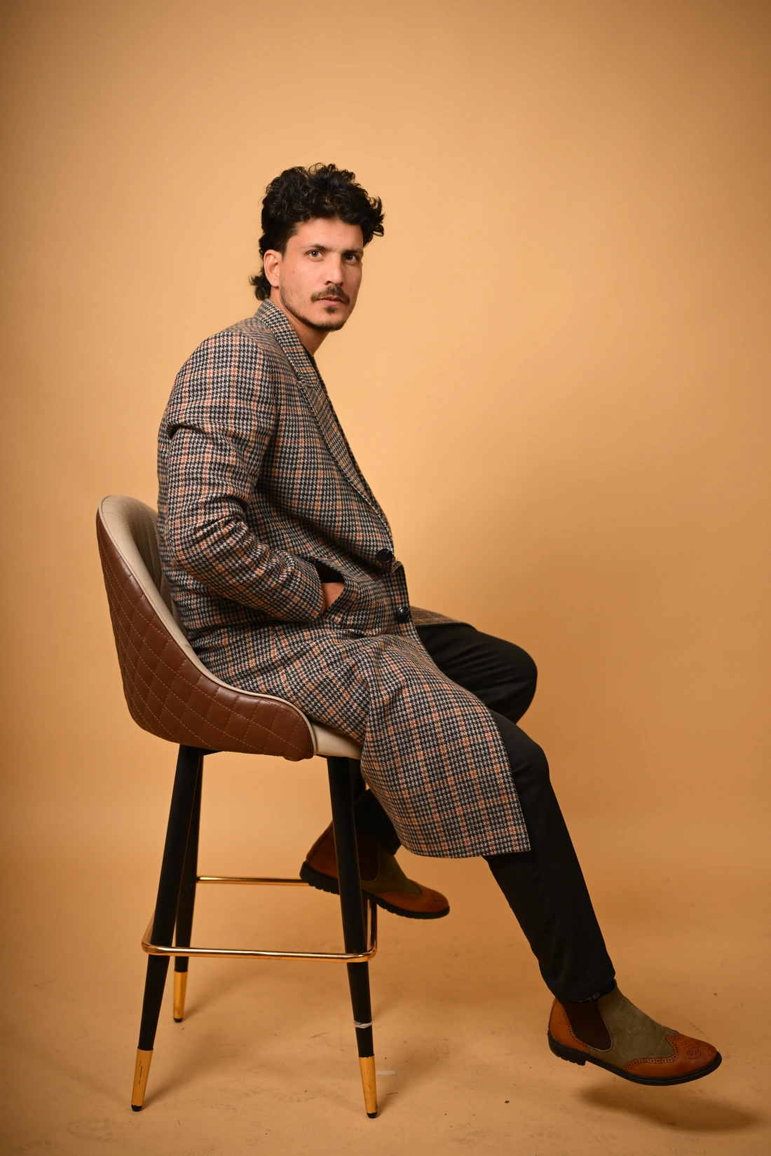 brown black overcoat for men