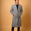blue winter overcoat for male