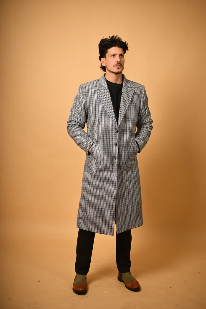 blue winter overcoat for male