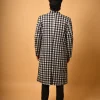 black white overcoat  for men