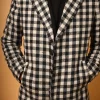 black white overcoat  for men