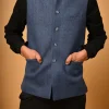  blue waistcoat for men