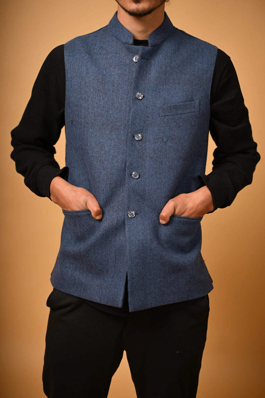 Â blue waistcoat for men