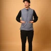 blue winter  waistcoat for men