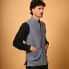 blue winter waistcoat  for men
