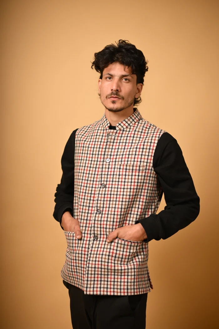 waistcoat  with minimal  check