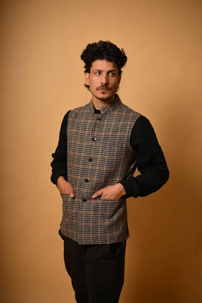 brown waistcoat for men