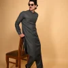 dark grey winter jackan kameezz shalwar for male