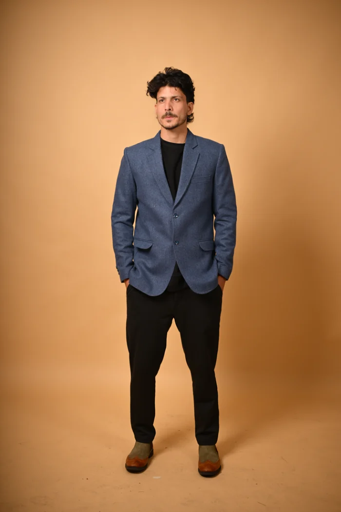 navy blue winter blazer for men