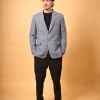 blue winter woolen blazer