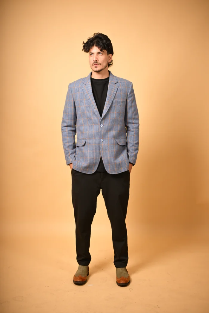 blue winter woolen blazer