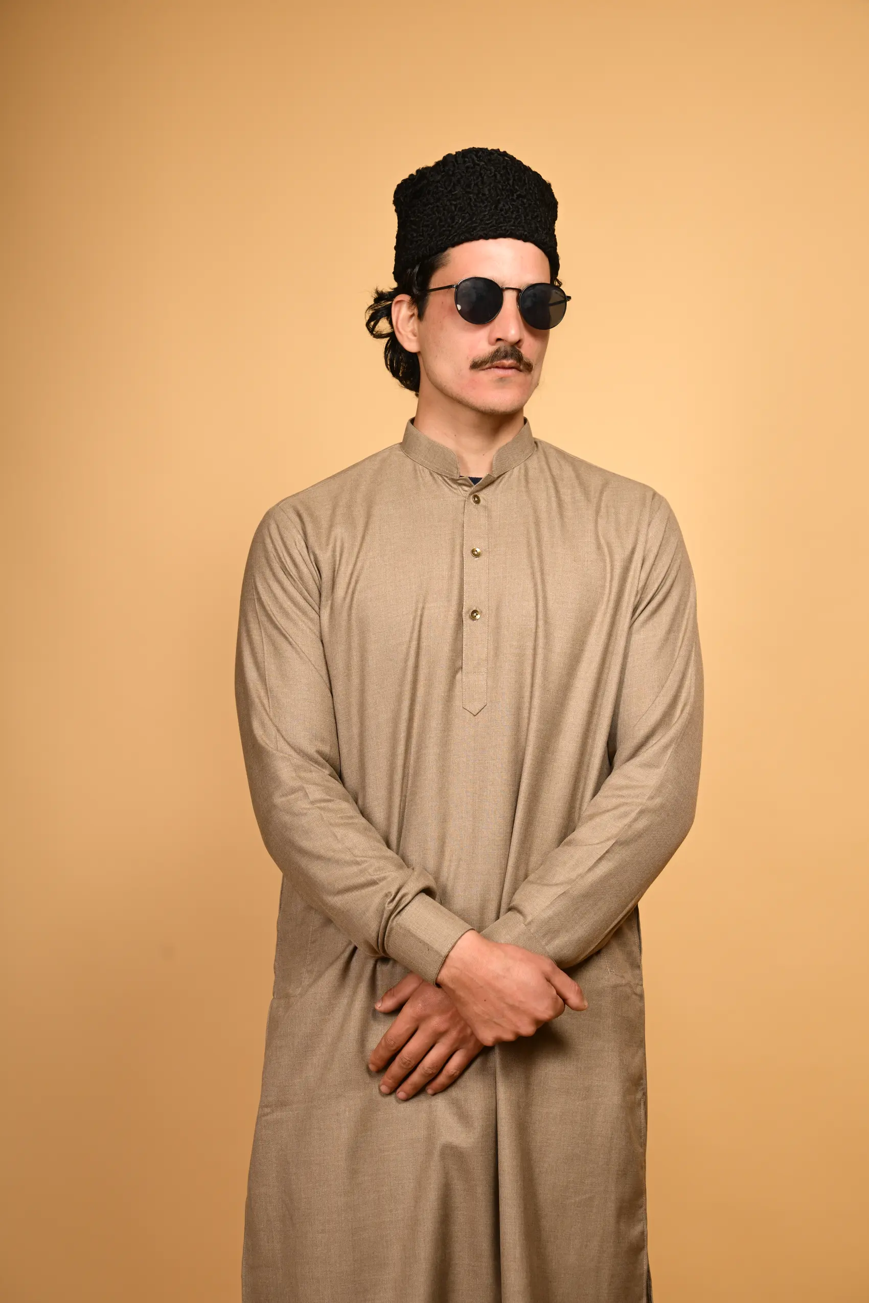 fawn winter jackan kameez shalwar for mens