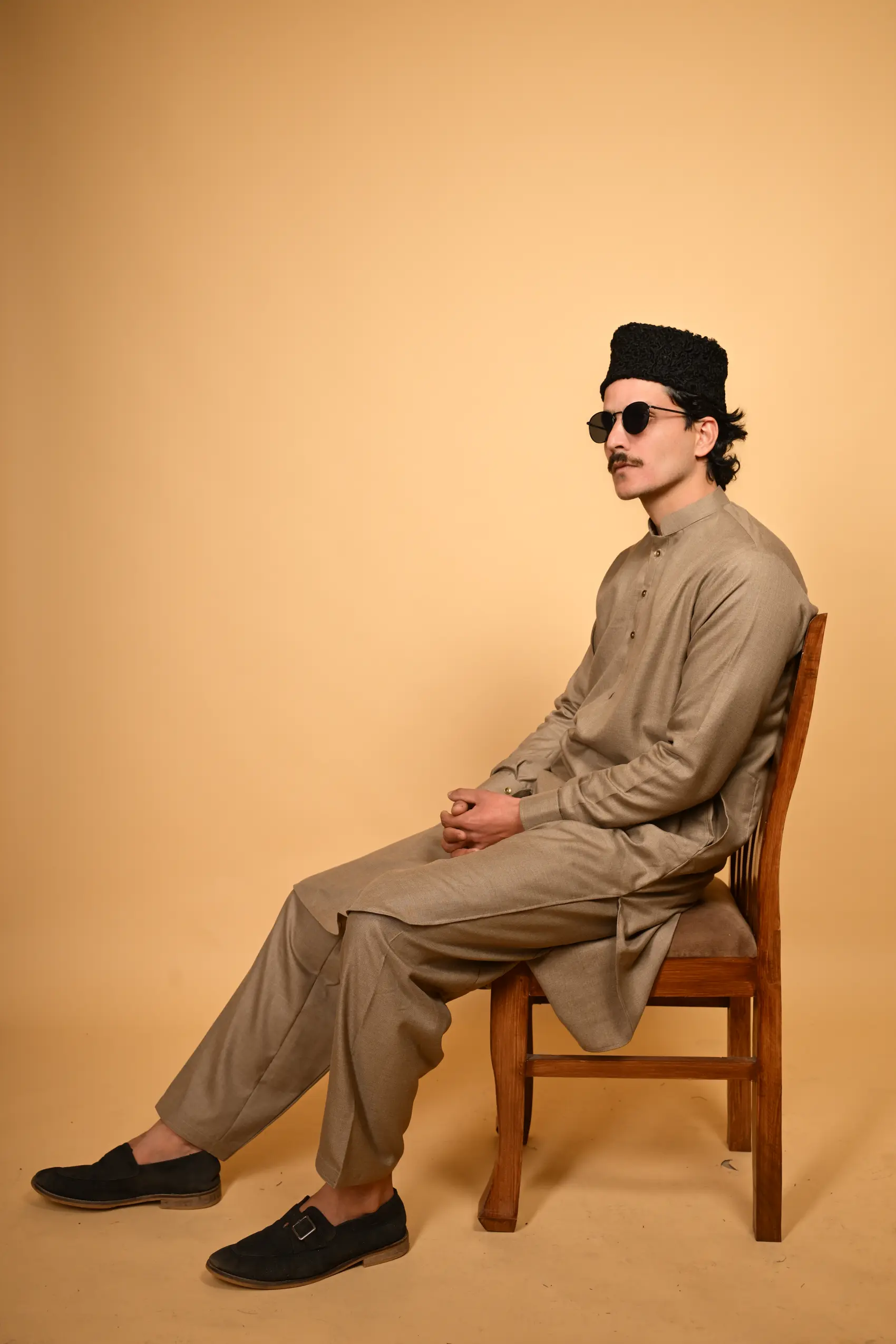 fawn winter jackan kameez shalwar for mens