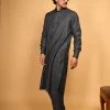 Greyish Blue Pathan Kameez Shalwar