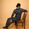 Greyish Blue Pathan Kameez Shalwar