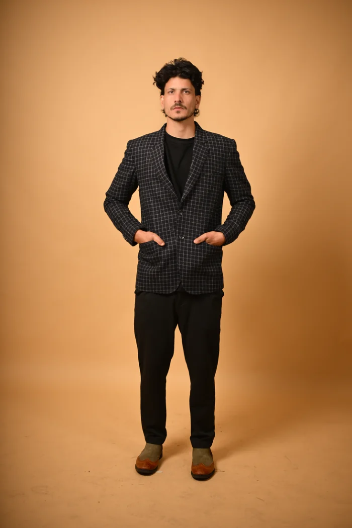 black winter woollen blazer for men