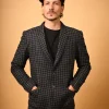 black winter woollen blazer for men