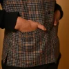 greyish  winter waistcoat for men