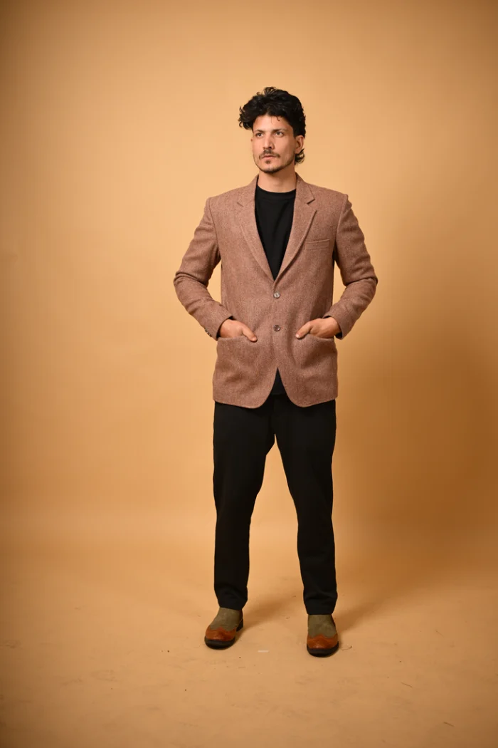 brown winter blazer for men