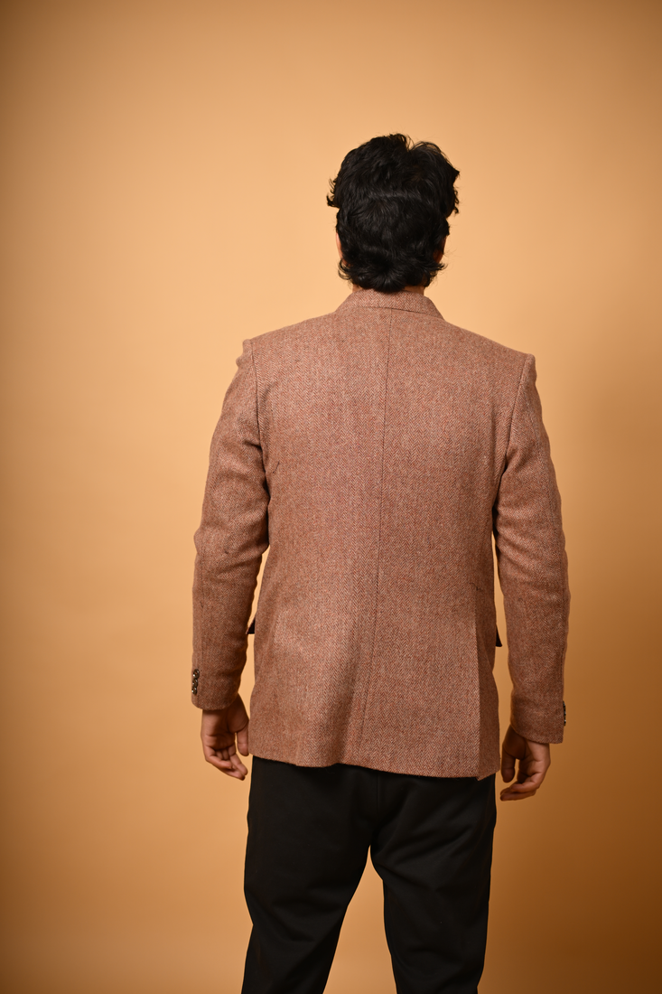 brown winter blazer for men