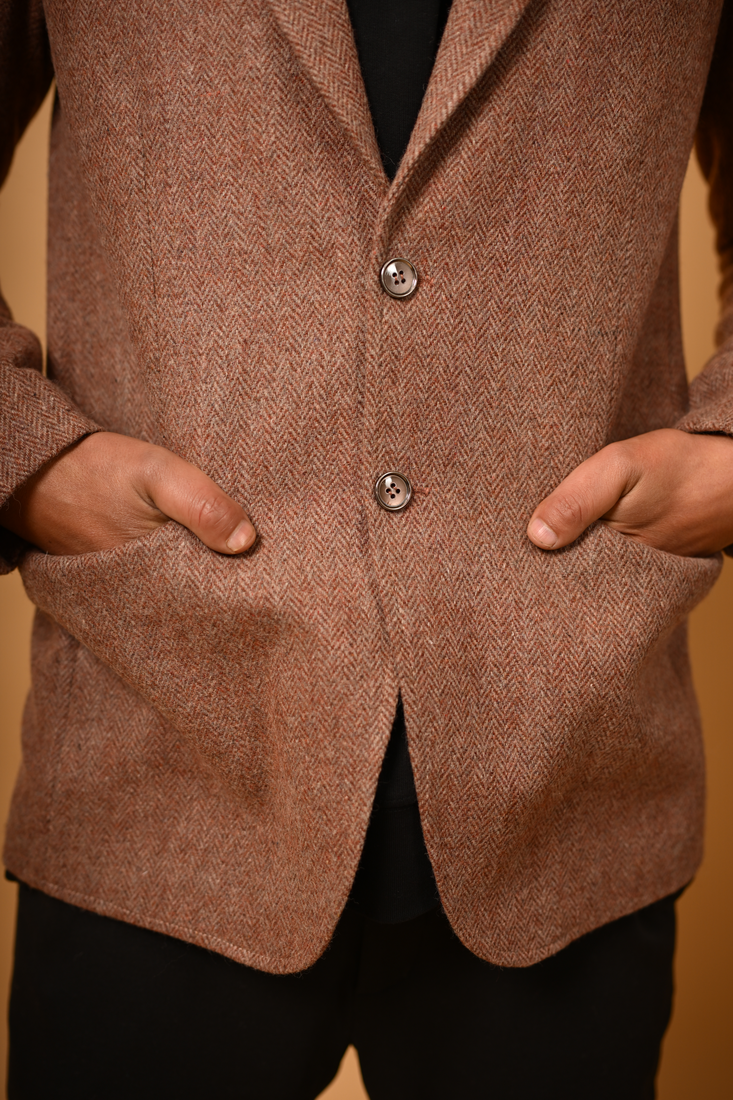 brown winter blazer for men