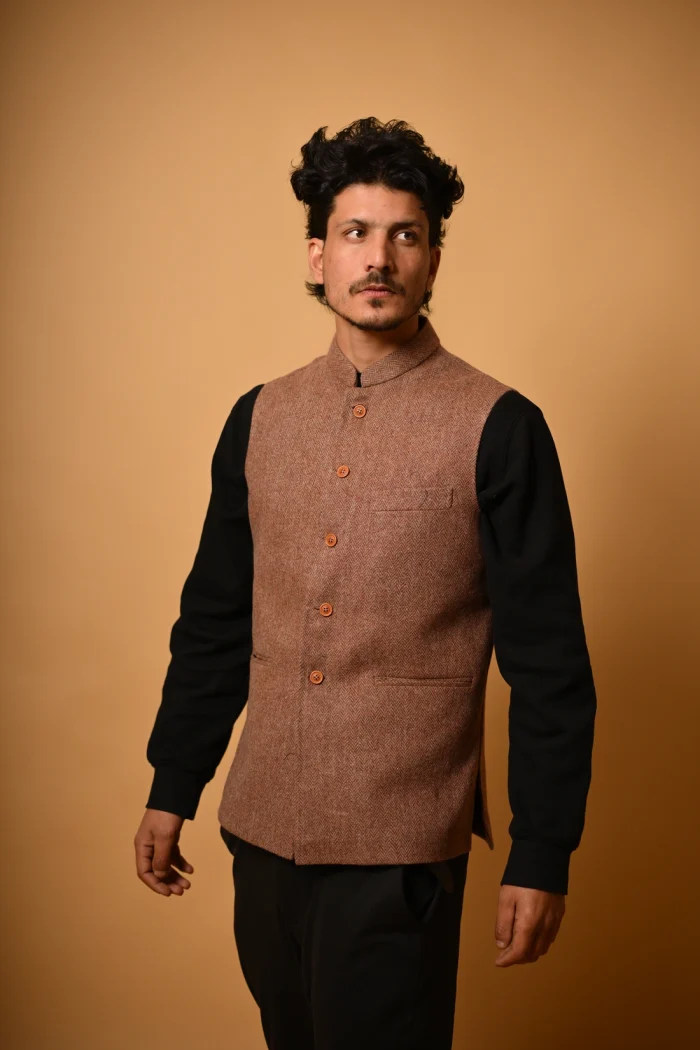 Herringbone waistcoat for men