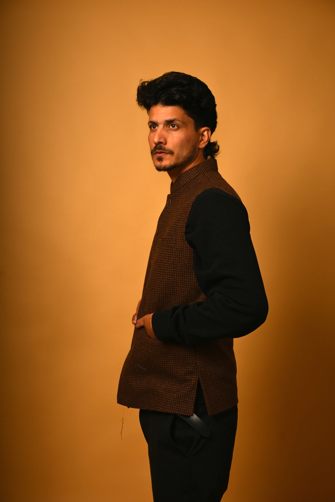 casual wear brown waistcoat
