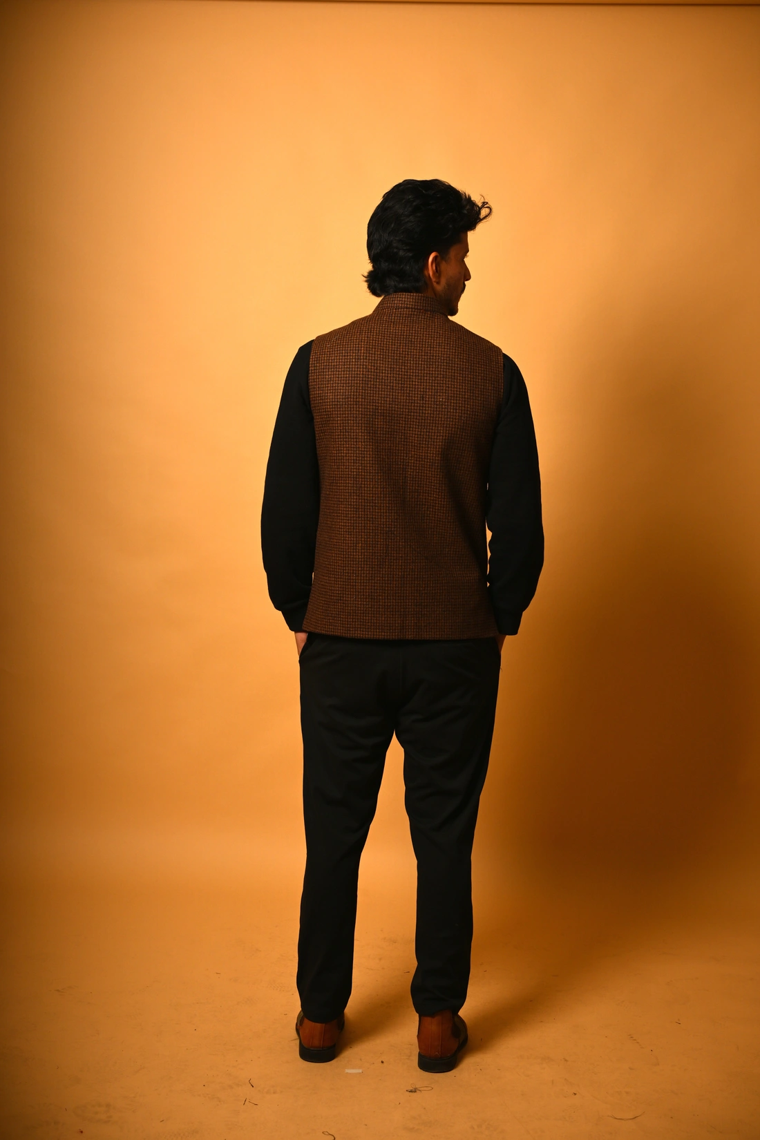 casual wear brown waistcoat casual for men