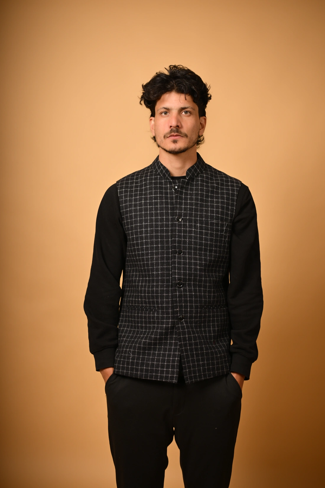 black winter woolllen waistcoat for men