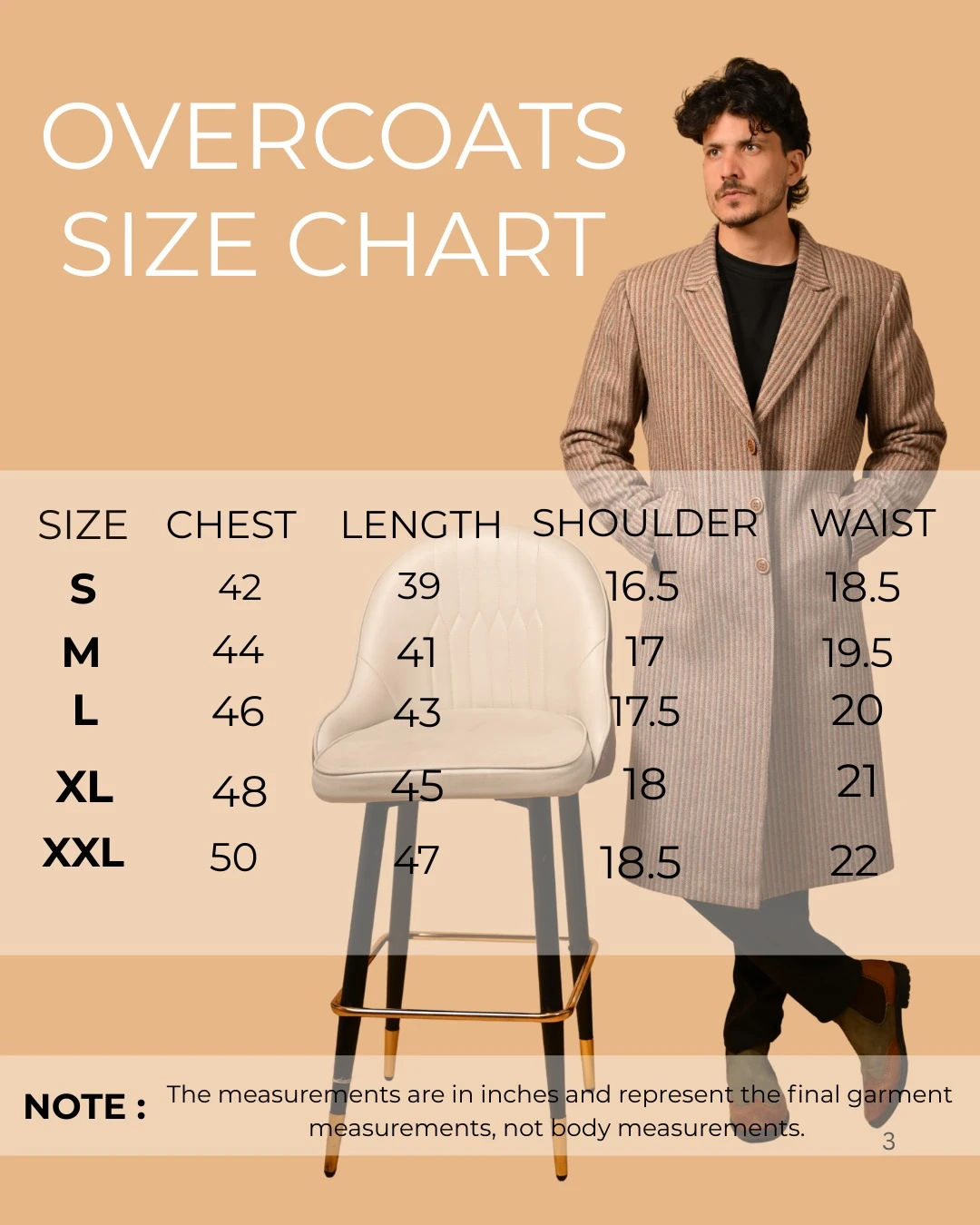 size chart overcoats