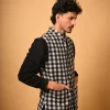 white and black waistcoat