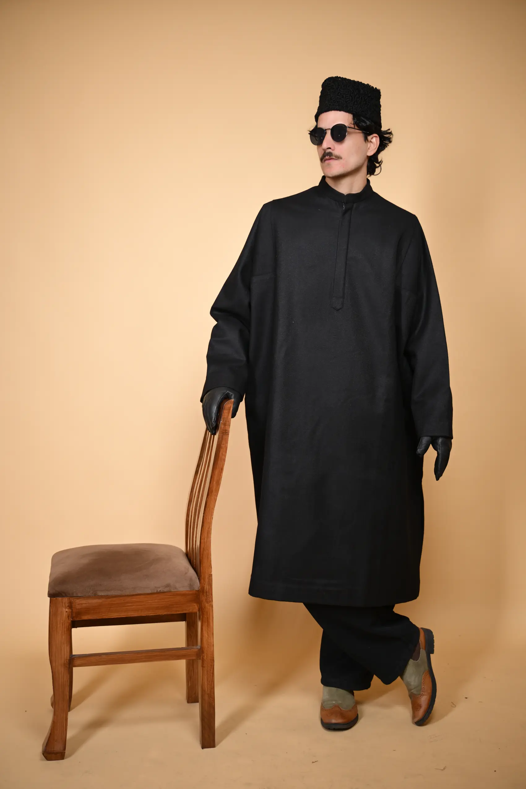 men wearing kashmiri firan