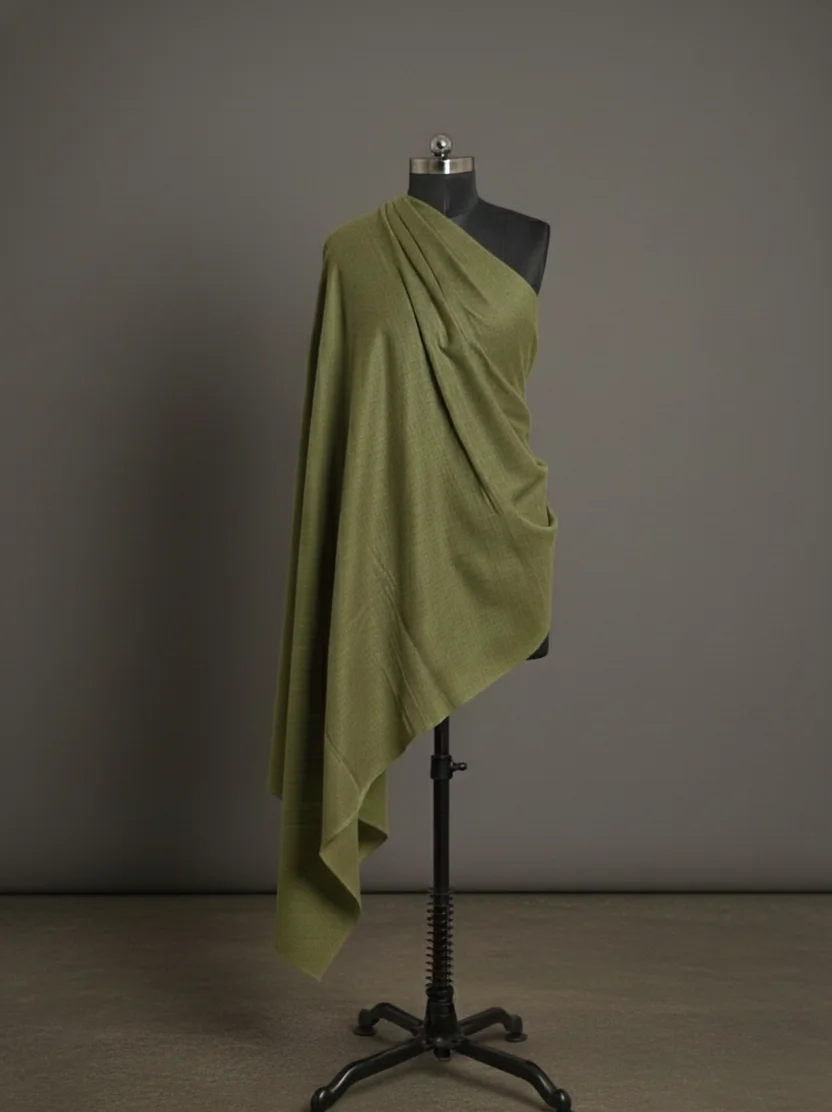 light green colour Pure GI Pashmina cashmere shawl
