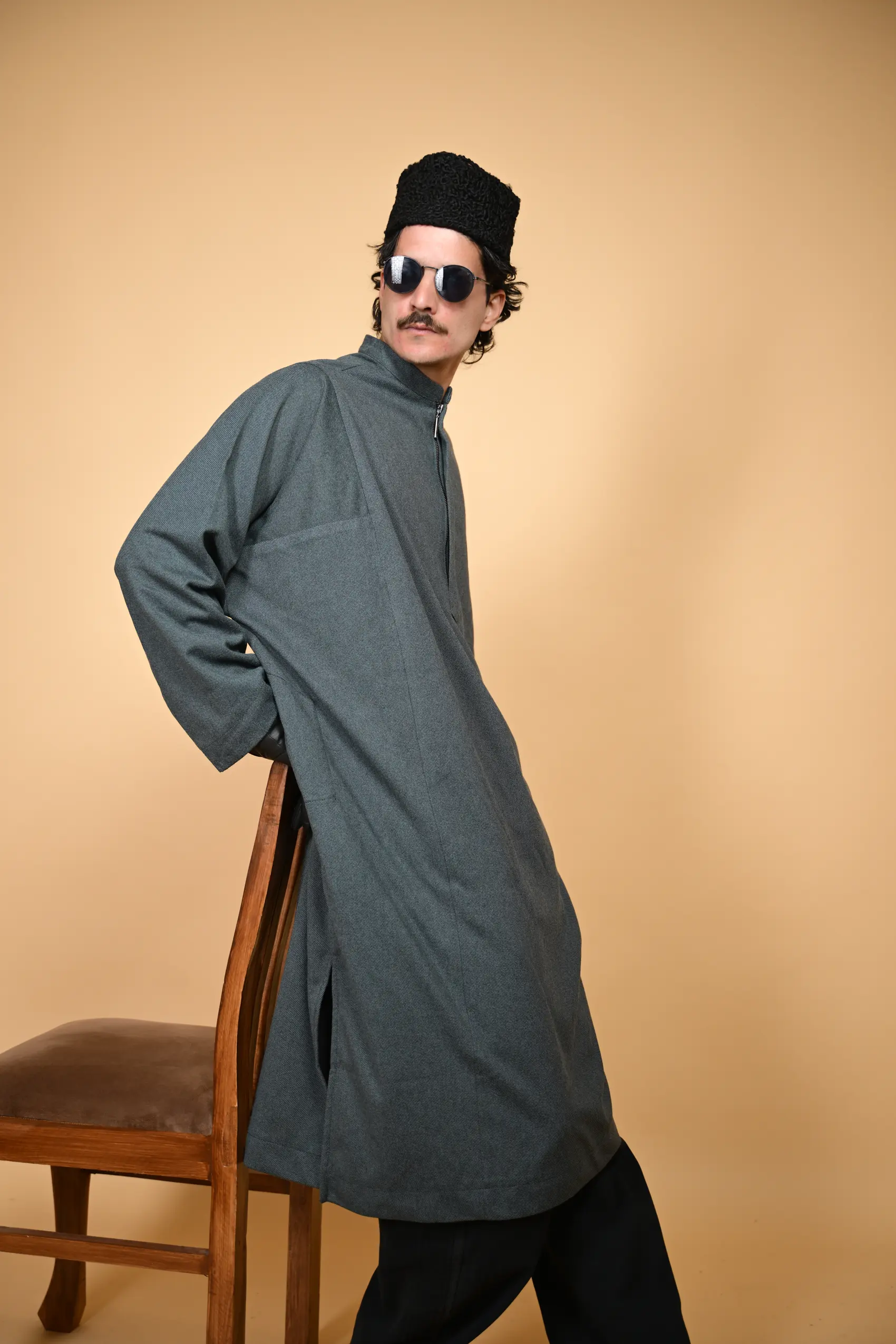 men wearing kashmiri firan