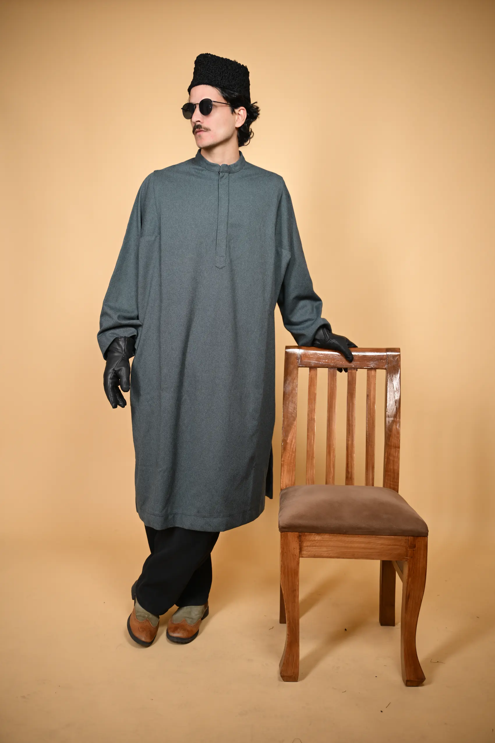 men wearing kashmiri firan