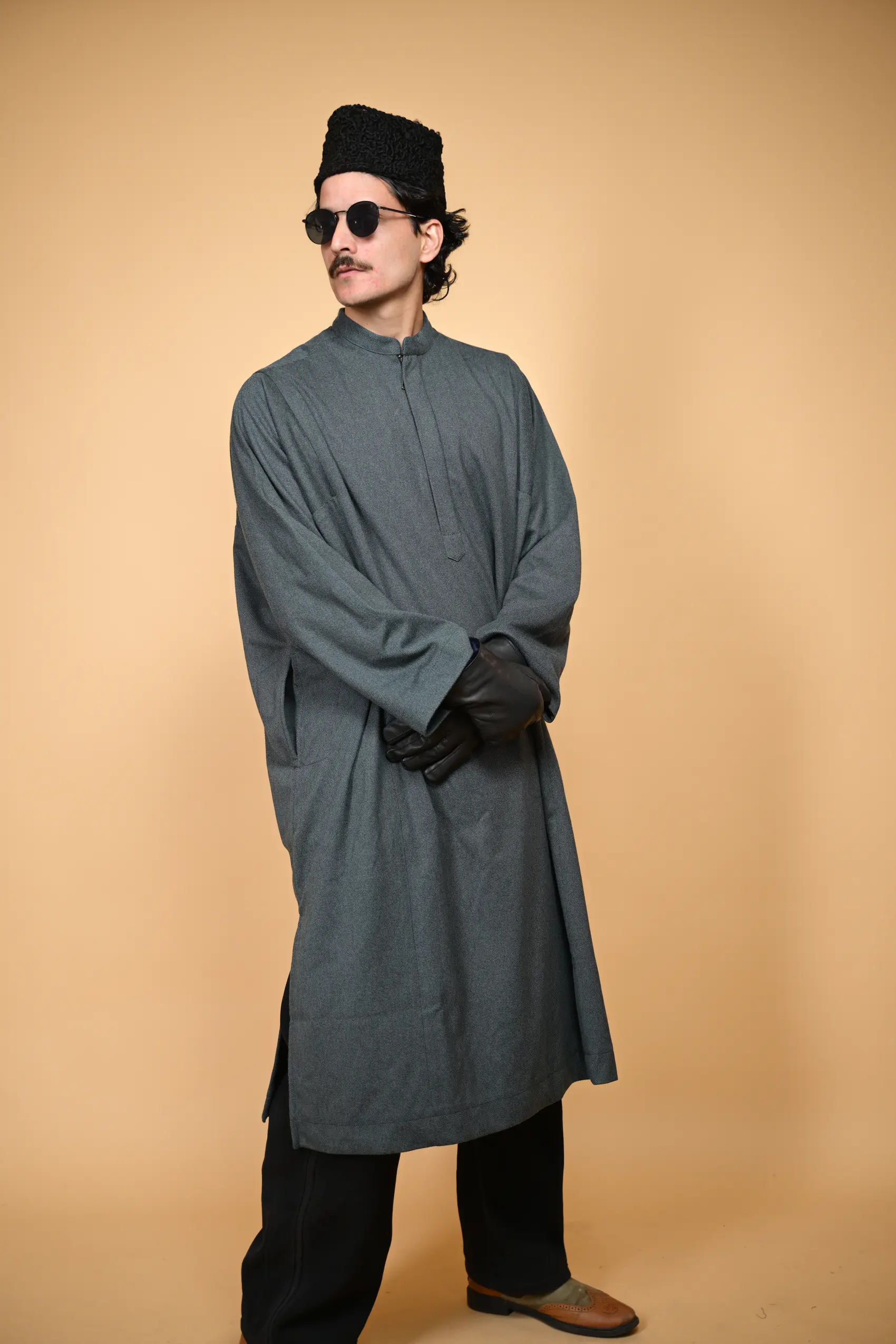 men wearing kashmiri firan