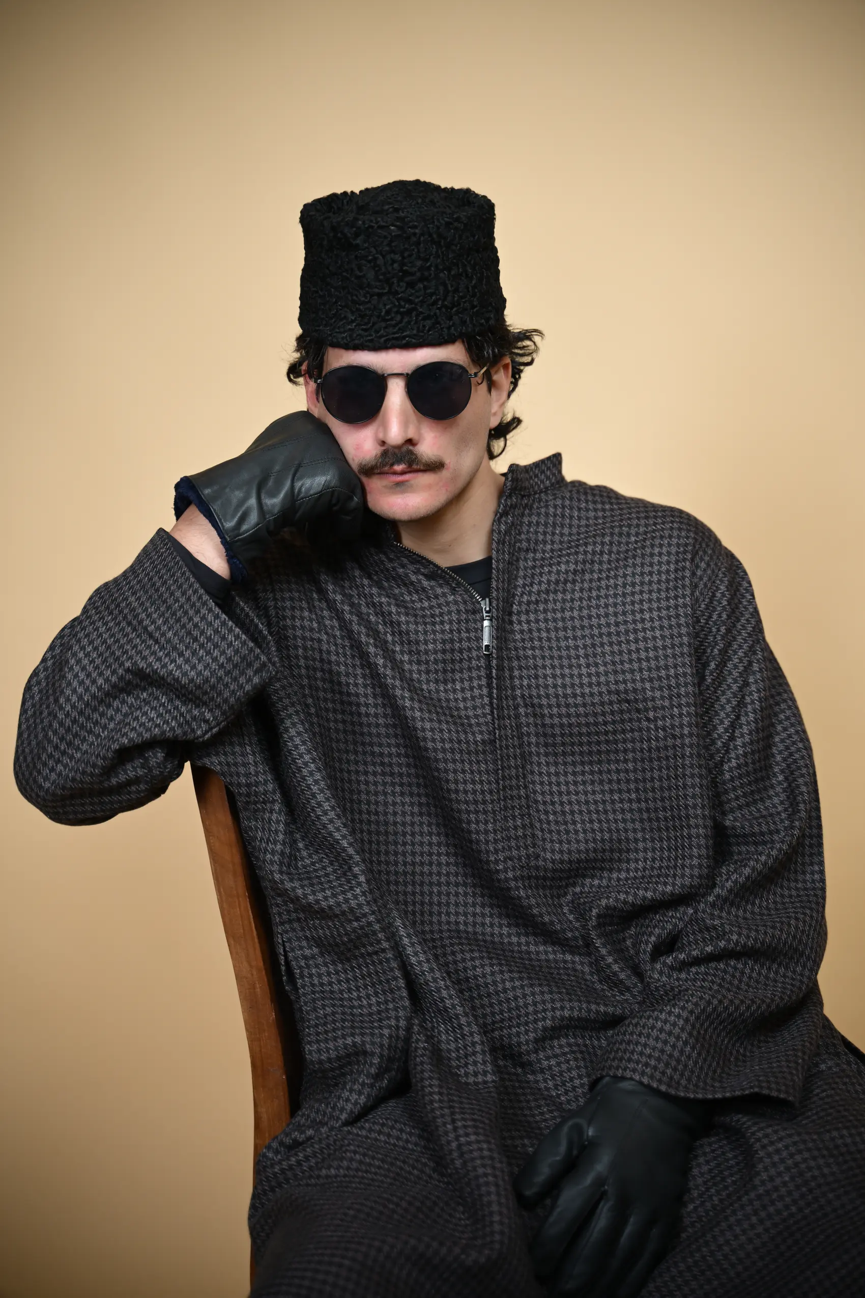 men wearing Kashmiri pheran