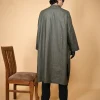 green micro check pheran for man
